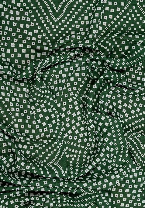 Green Crepe Bandhani Printed Short Kurta With Palazzo