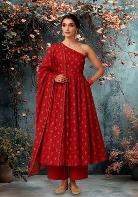 Green Brocade Fusion Set