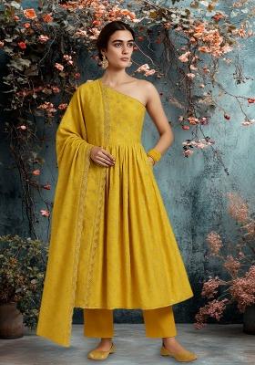 White Tissue Embroidered Sharara Set