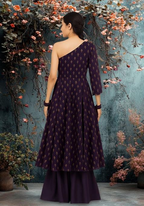 White Tissue Embroidered Sharara Set