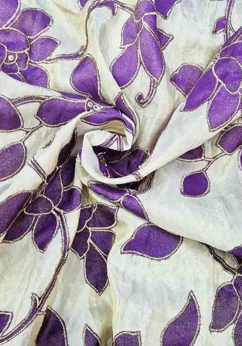 White Tissue Embroidered Sharara Set