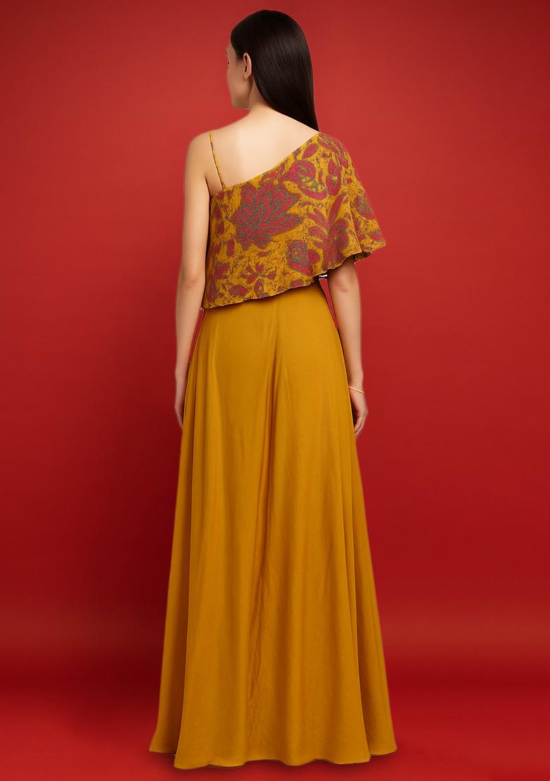 Wine Embroidered Georgette Sharara Set - Indya