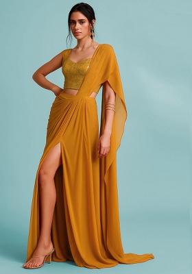 Pink Floral Print Georgette Fusion Set