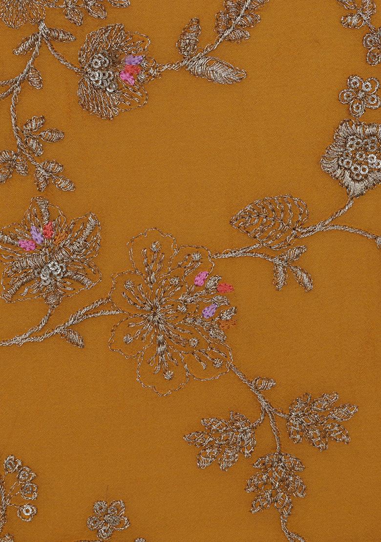 Pink Floral Print Georgette Fusion Set - Indya