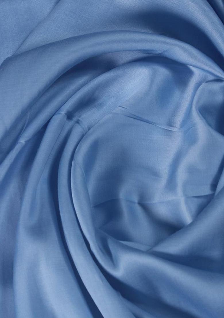 Blue Solid Cotton Fusion Set - Indya