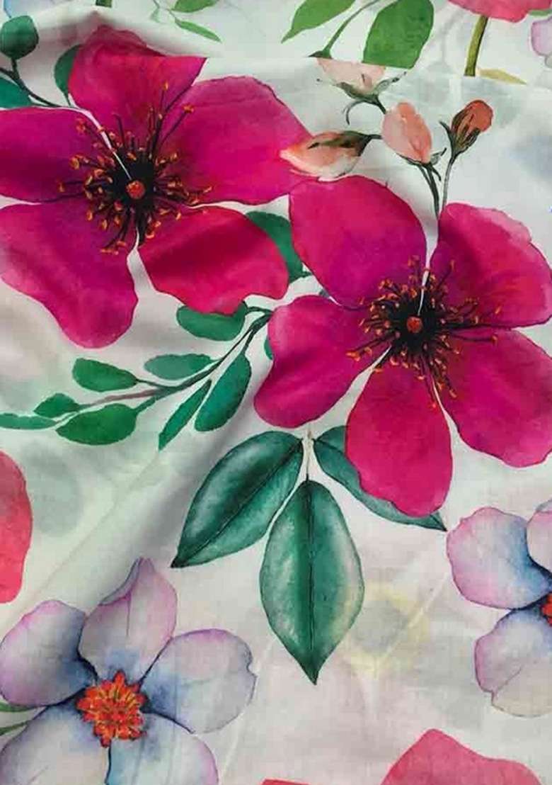 Multi Color Floral Print Cotton Fusion Set - Indya