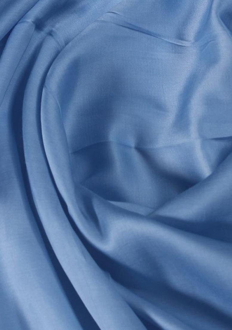 Blue Solid Cotton Fusion Set - Indya