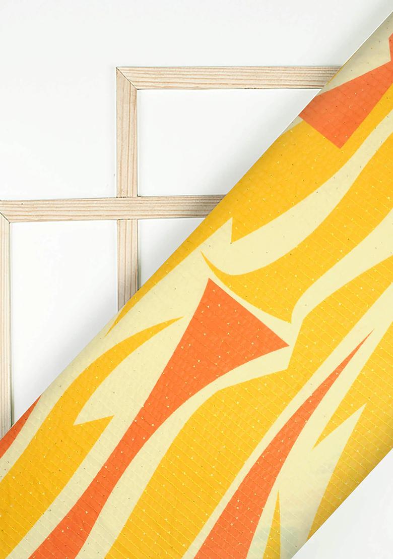 Yellow Printed Embroidered Georgette Anarkali Set