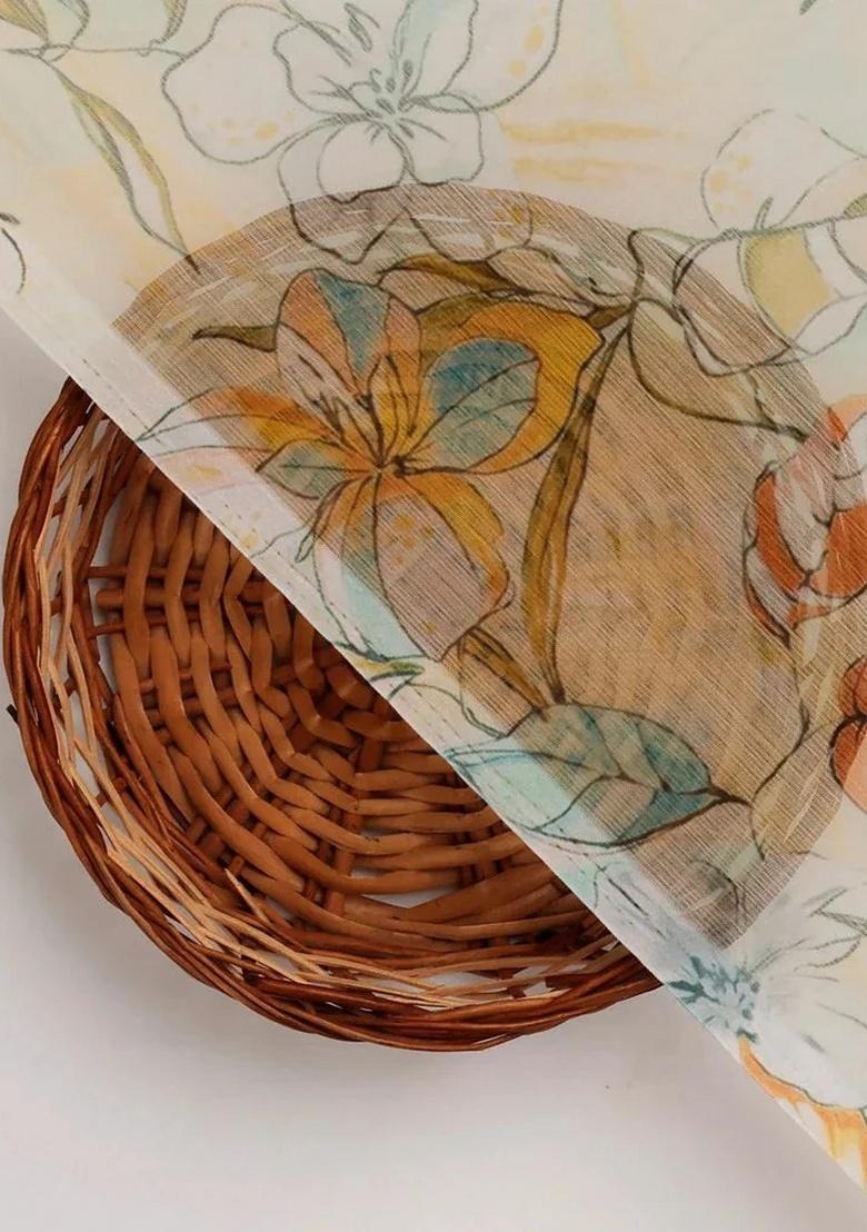 Multicolor Chiffon Floral Printed Kurta Set - Indya