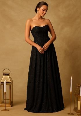 Black Georgette Embellished Gown
