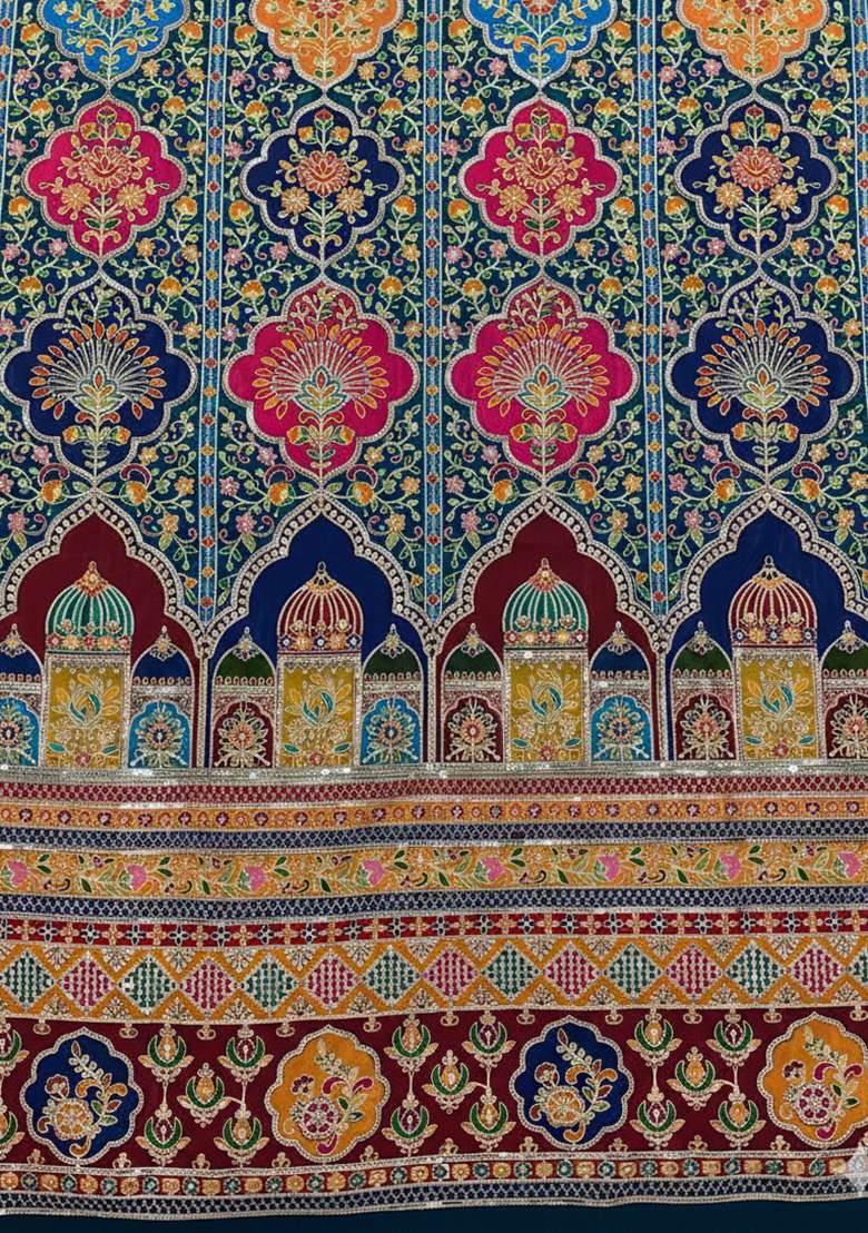 Multicolor Figure Print Crepe Sharara Set - Indya