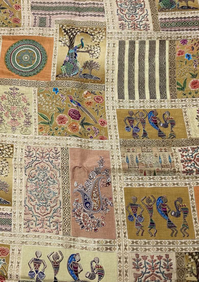 Multicolor Figure Print Silk Sharara Set - Indya