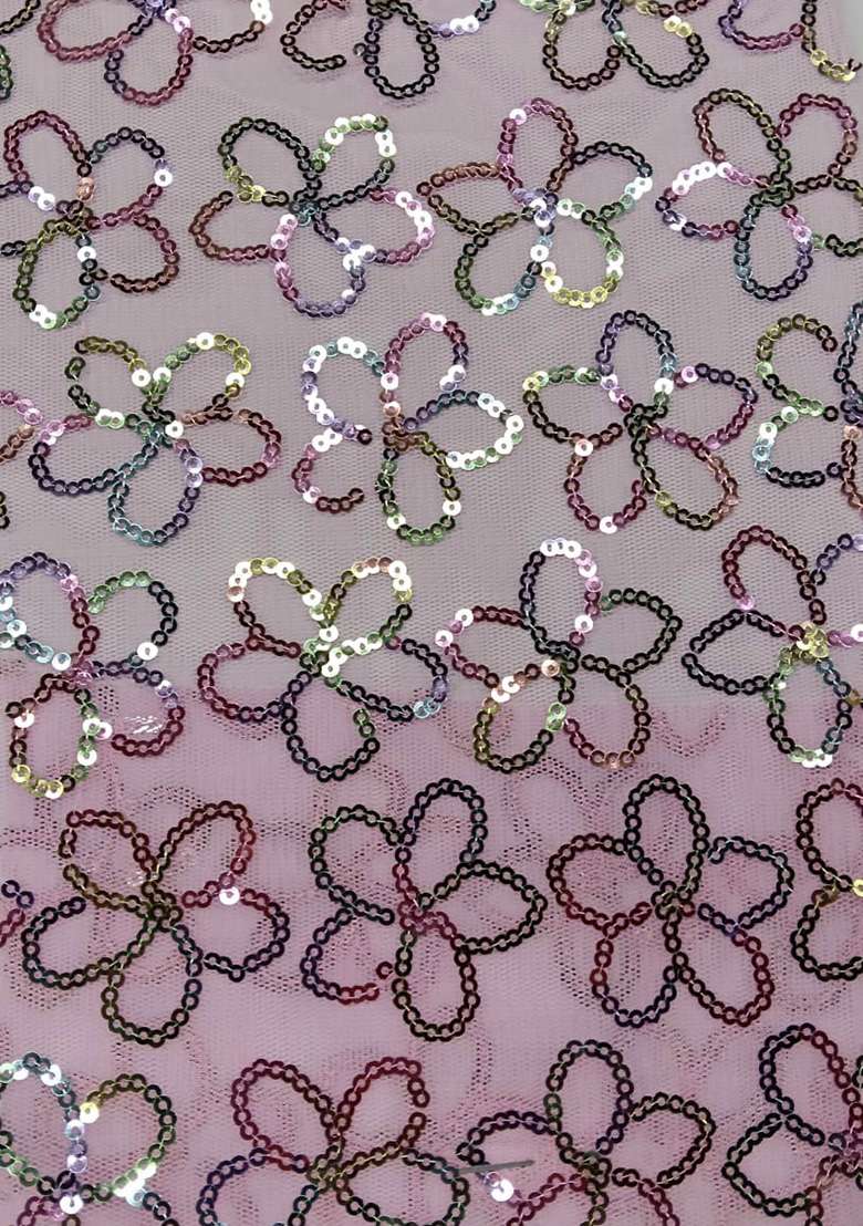 Purple Sequin Net Sharara Set - Indya