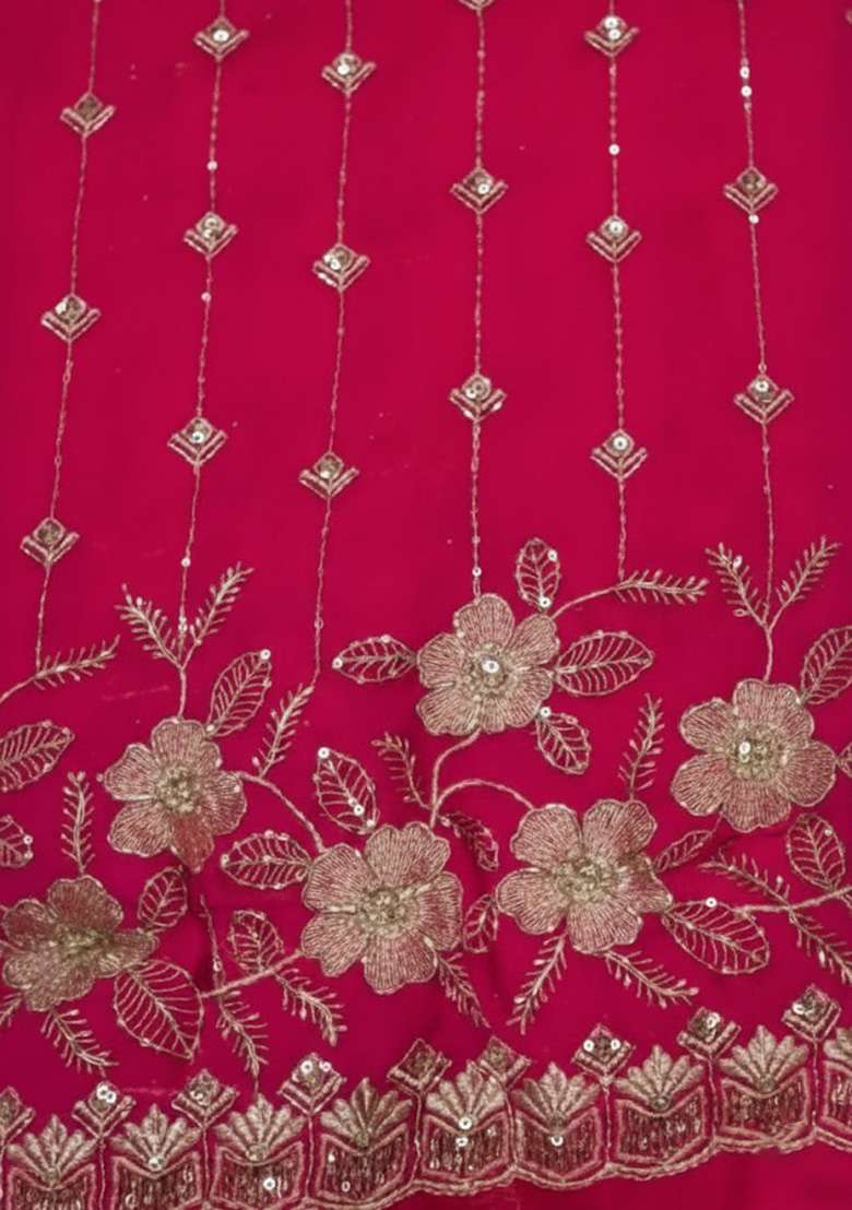 Pink Embroidered Crepe Anarkali Set - Indya