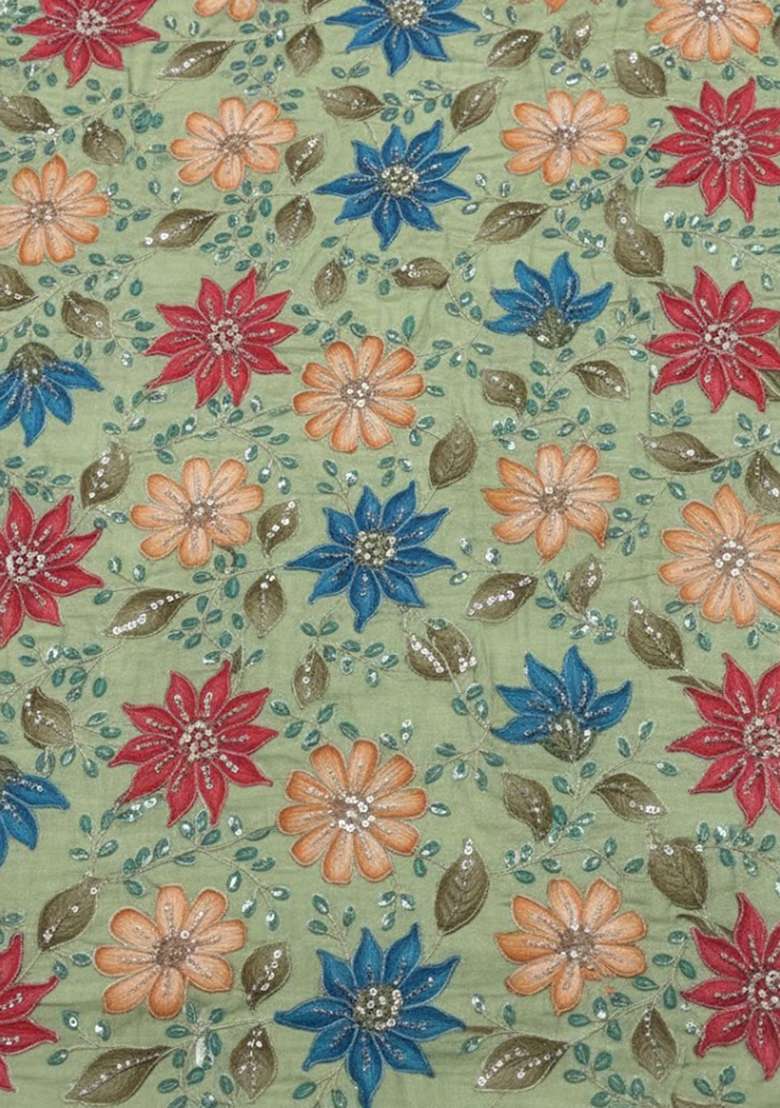 Olive Green Printed Poly blend Sharara Set - Indya