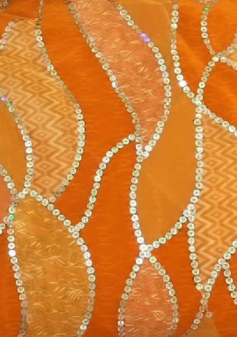 Orange Embroidered Sharara Set - Indya