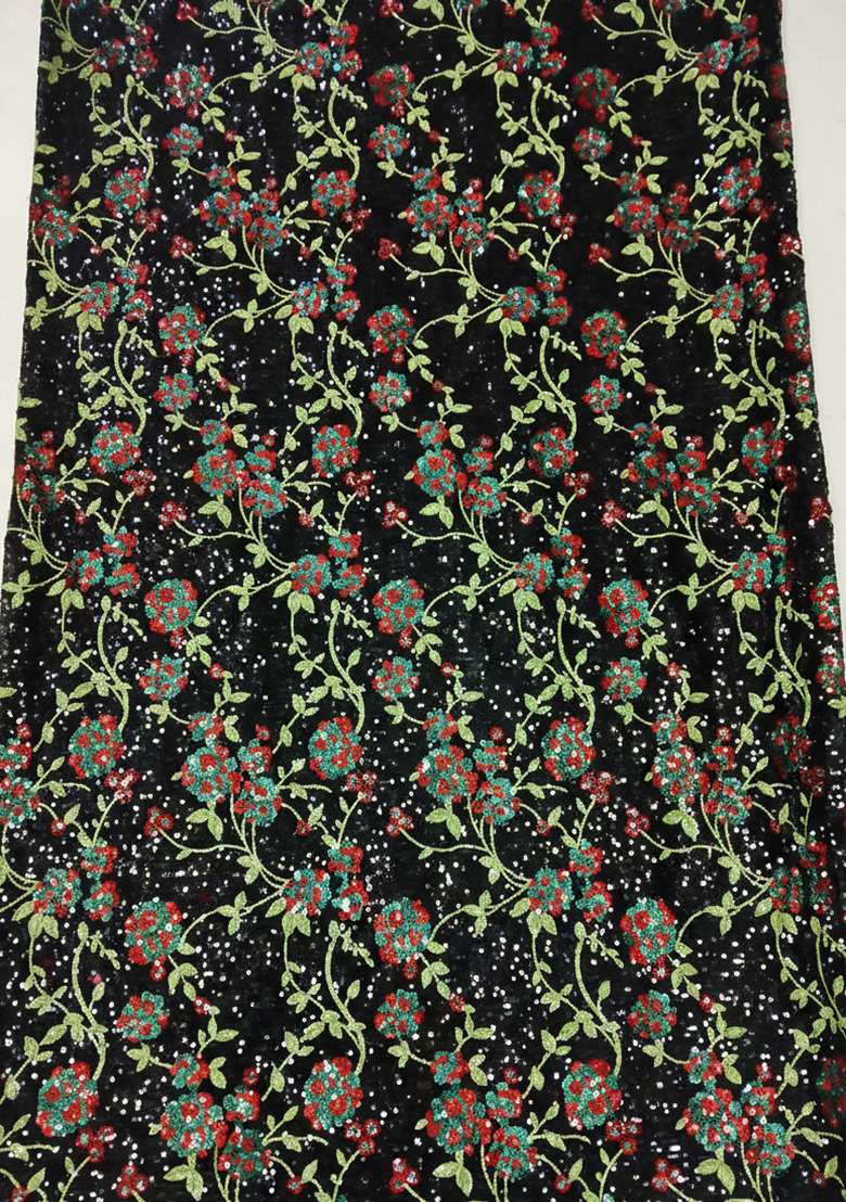 Black Silk Fusion Set with Embroidered for Diwali | Wedding & Festive Wear - Indya