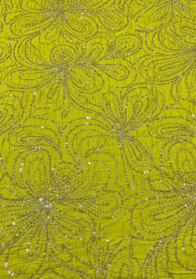Yellow Embroidered Chinon Sharara Set - Indya