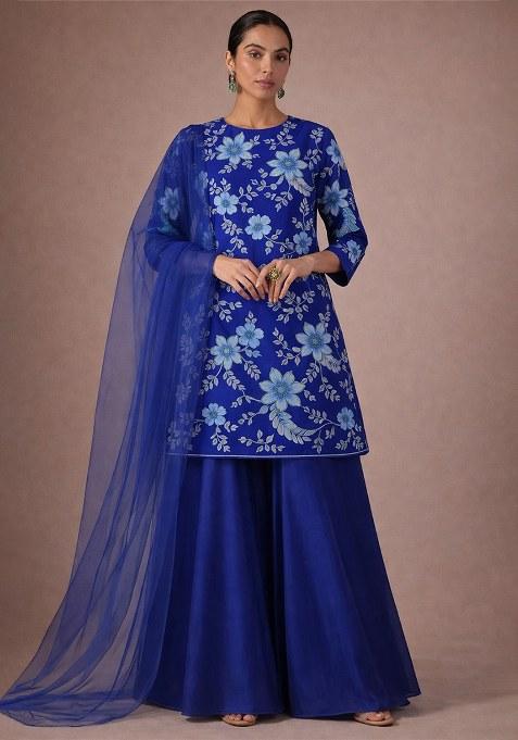 Dusty Pink Embroidery Chinon Anarkali Set