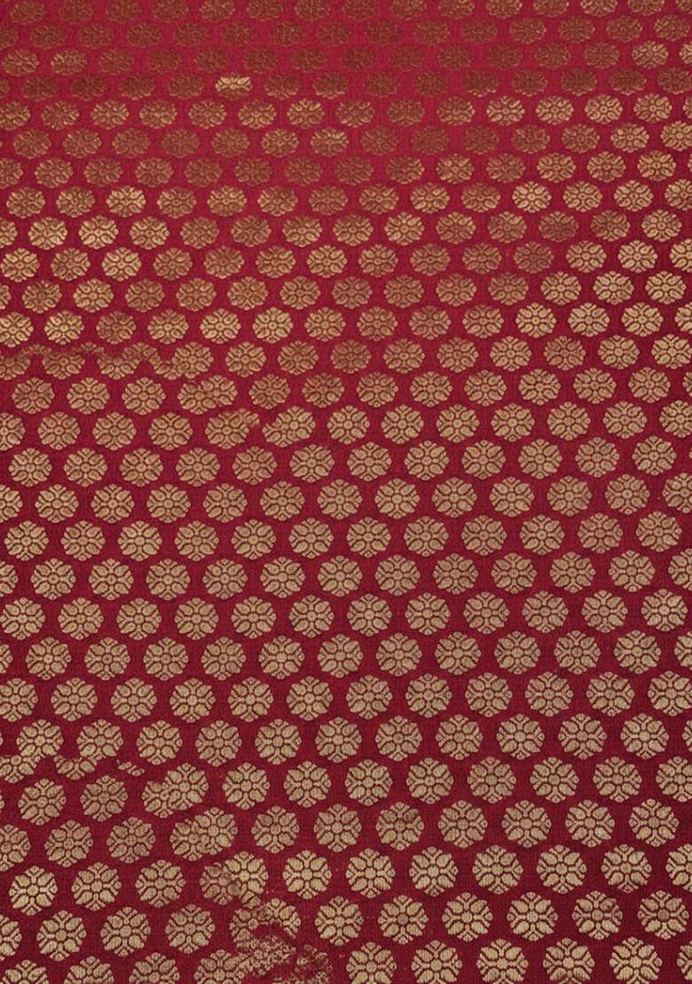 Deep Maroon Brocade Anarkali Set - Indya