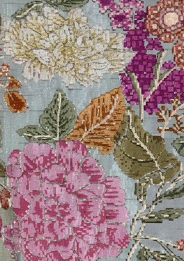 Powder Blue Floral Print Crepe Sharara Set - Indya