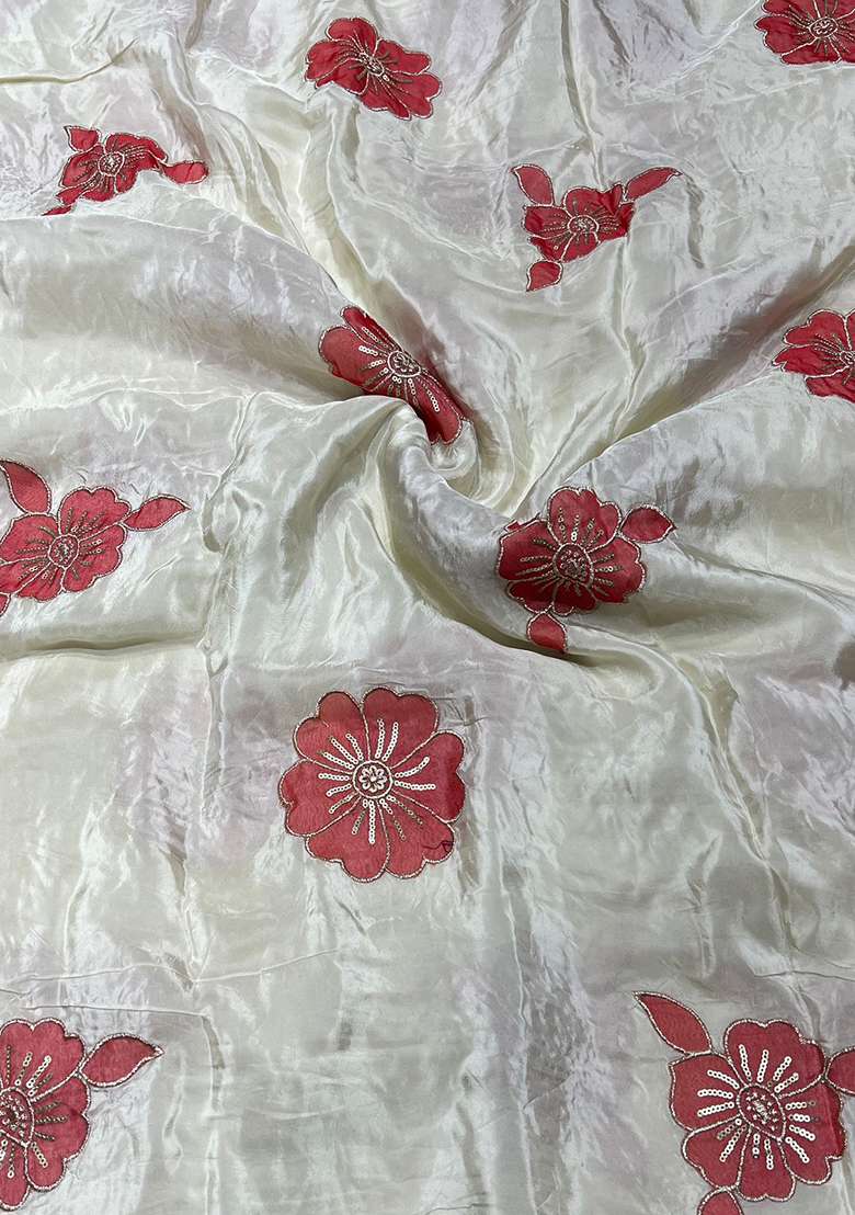 Peach Floral Print Crepe Straight Kurta Set - Indya