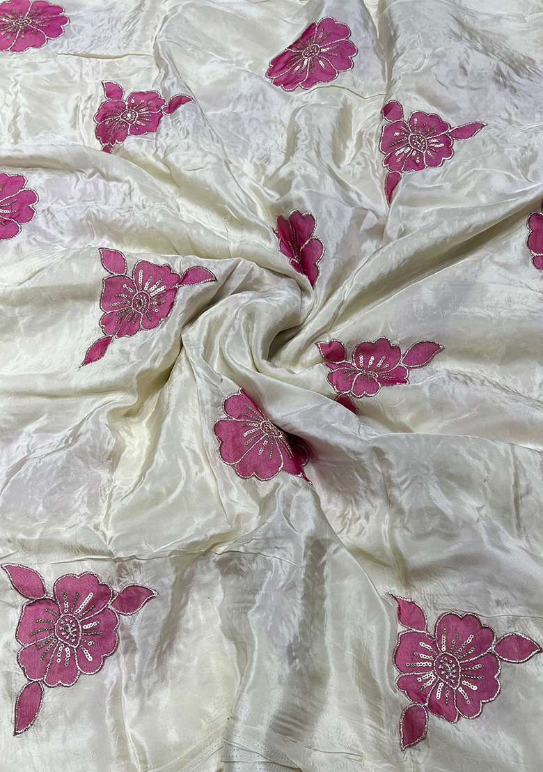 Pink Embroidered Crepe Anarkali Set - Indya