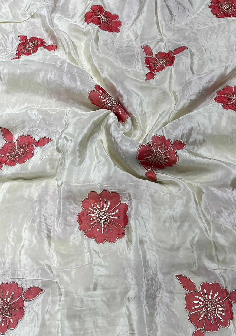 Crimson Red Embroidery Viscose Crepe Sharara Set - Indya