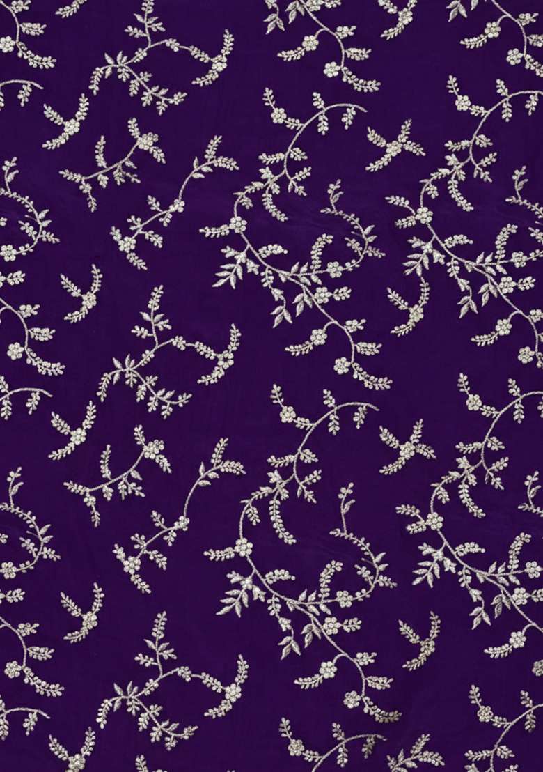 Purple Printed Crepe Sharara Set - Indya