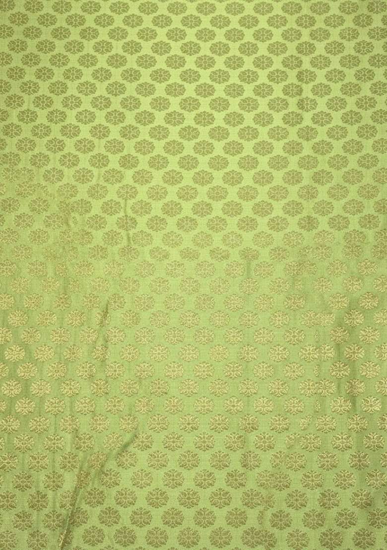 Green Printed Brocade Anarkali Set - Indya