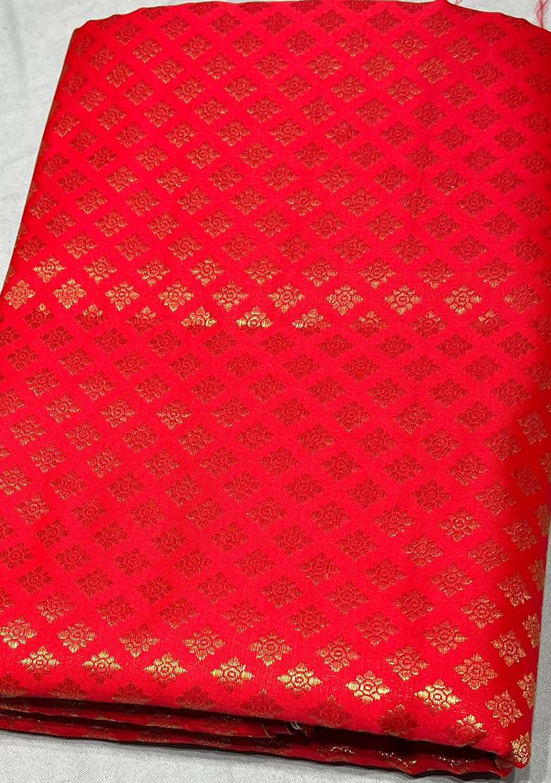 Deep Red Zari Work Brocade Pakistani Suit Set - Indya