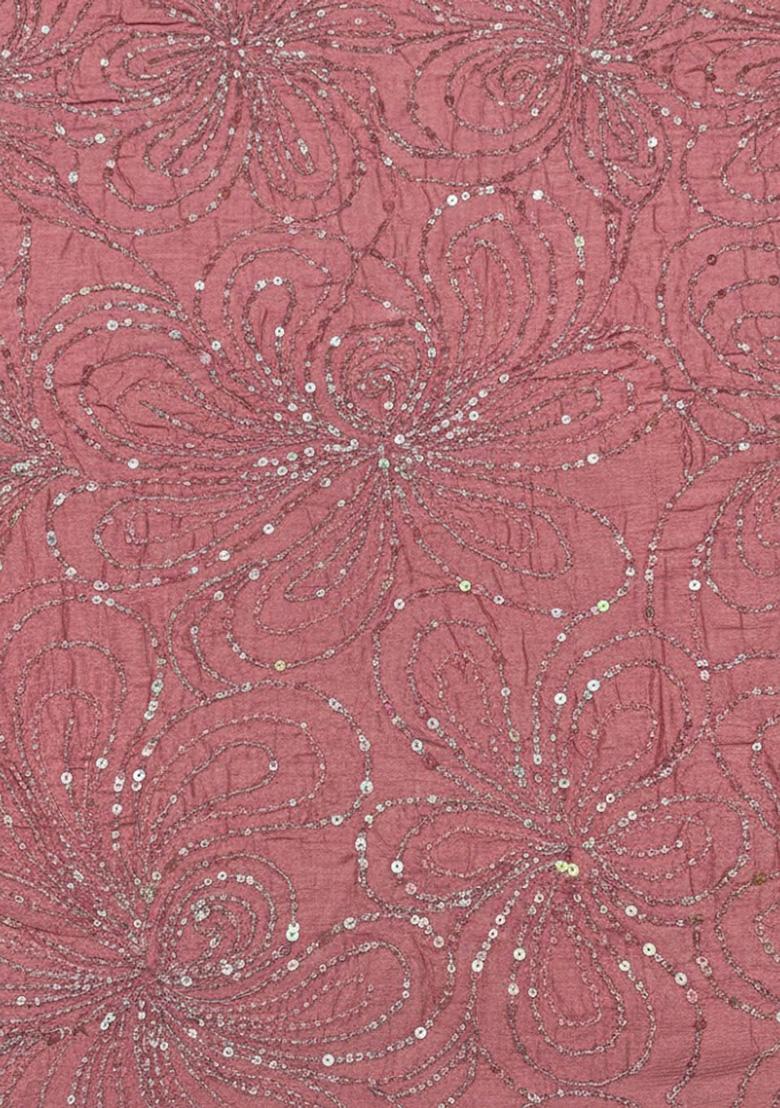 Pink Embroidery Chinon Sharara Set - Indya