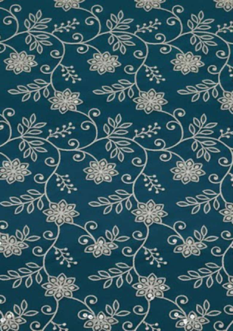Teal Printed Poly Blend Sharara Set - Indya