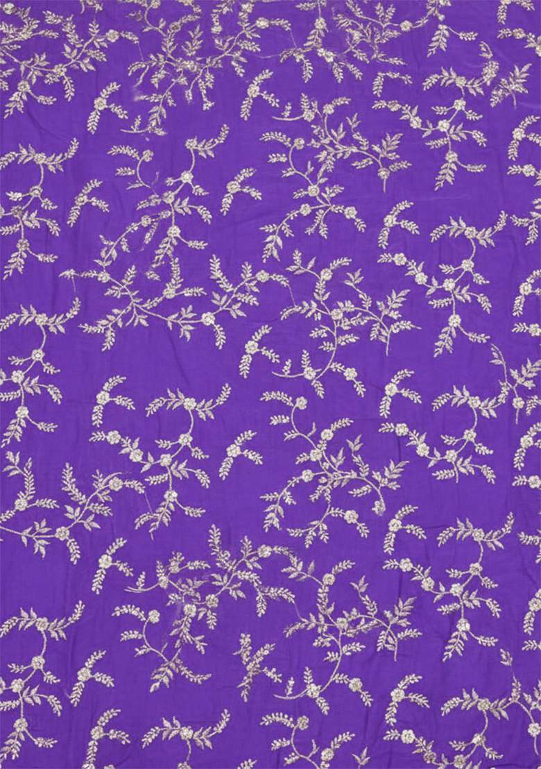 Purple Printed Crepe Anarkali Set - Indya