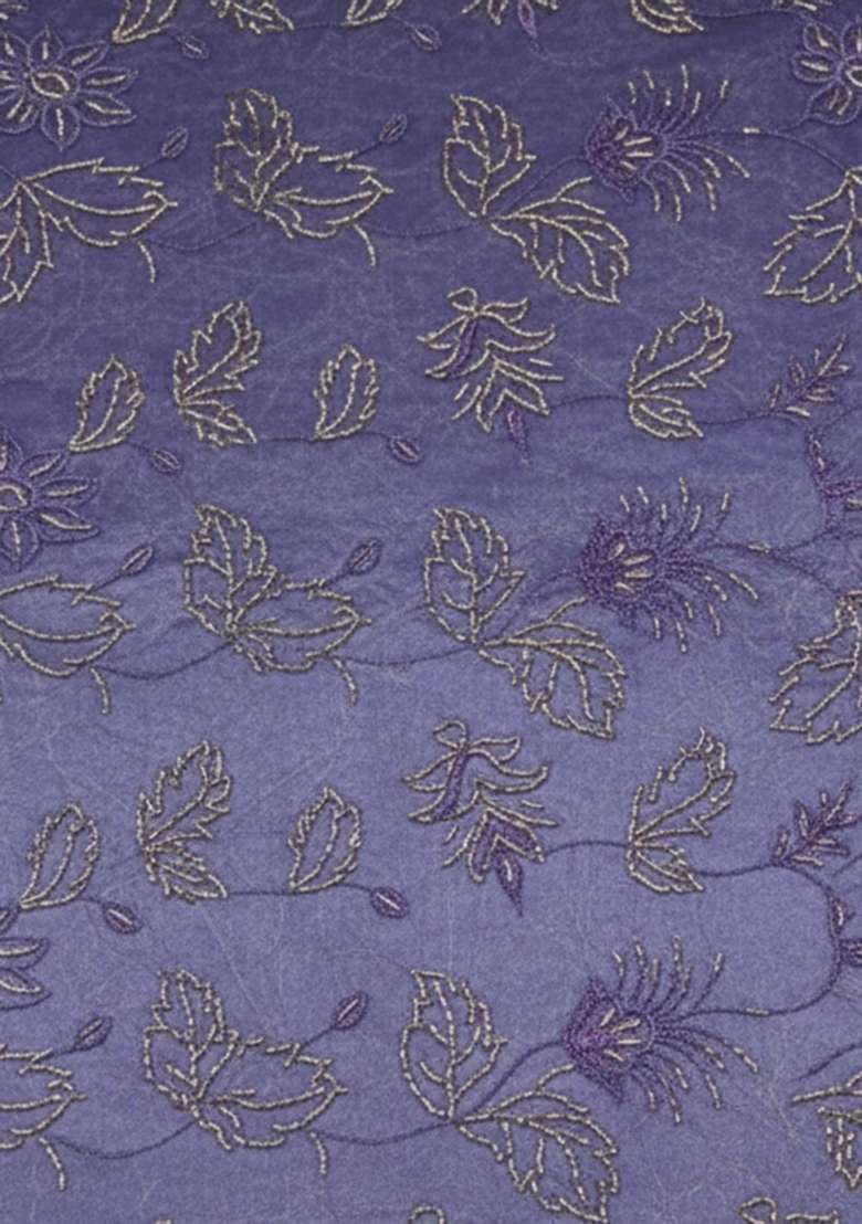 Royal Violet Printed Net Anarkali Set - Indya