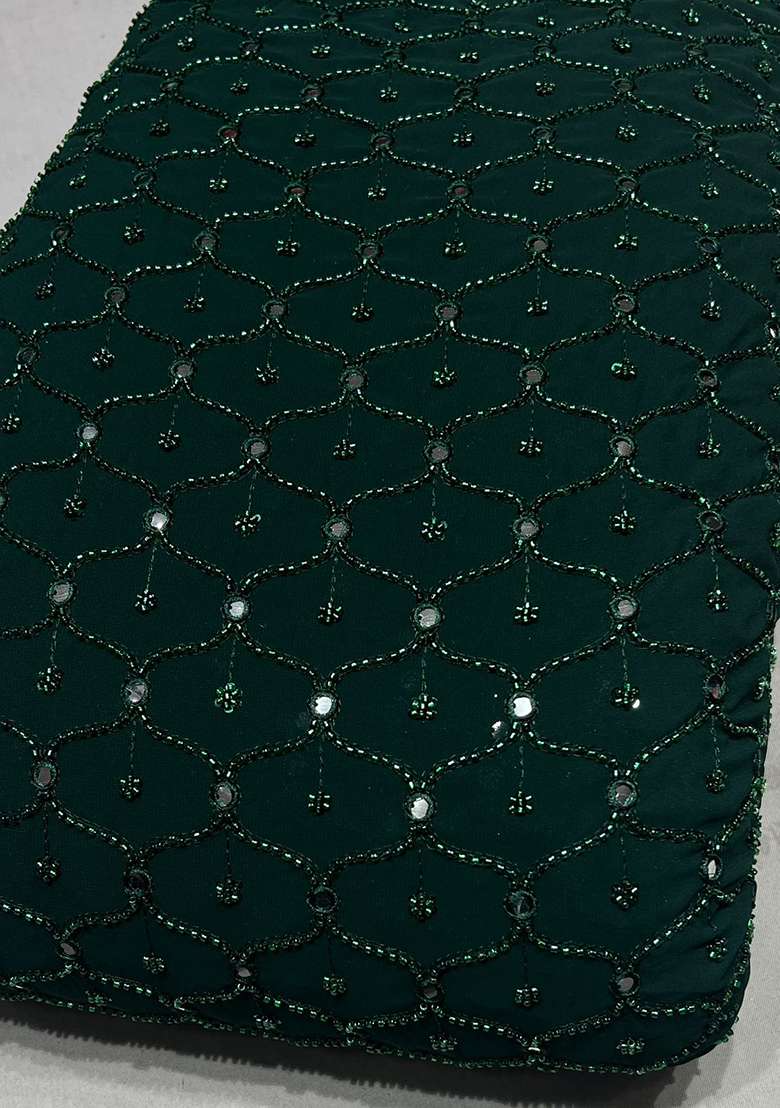 Green Embroidered Georgette Sharara Set - Indya