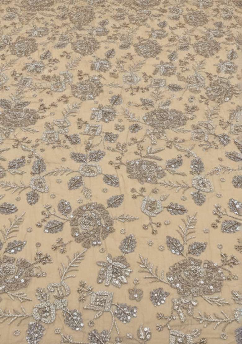 Soft Gold Tissue Embroidered Sharara Set - Indya
