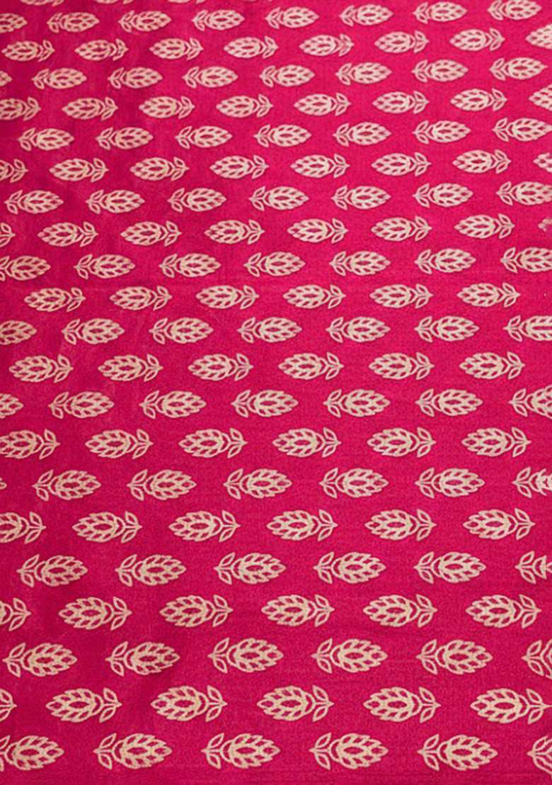 Pink Poly Blend Printed Anarkali Set - Indya