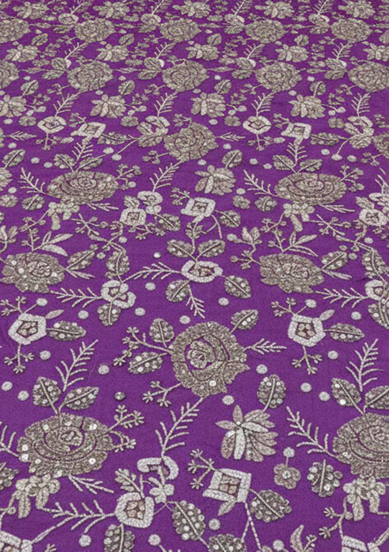 Purple Tissue Printed Sharara Set - Indya