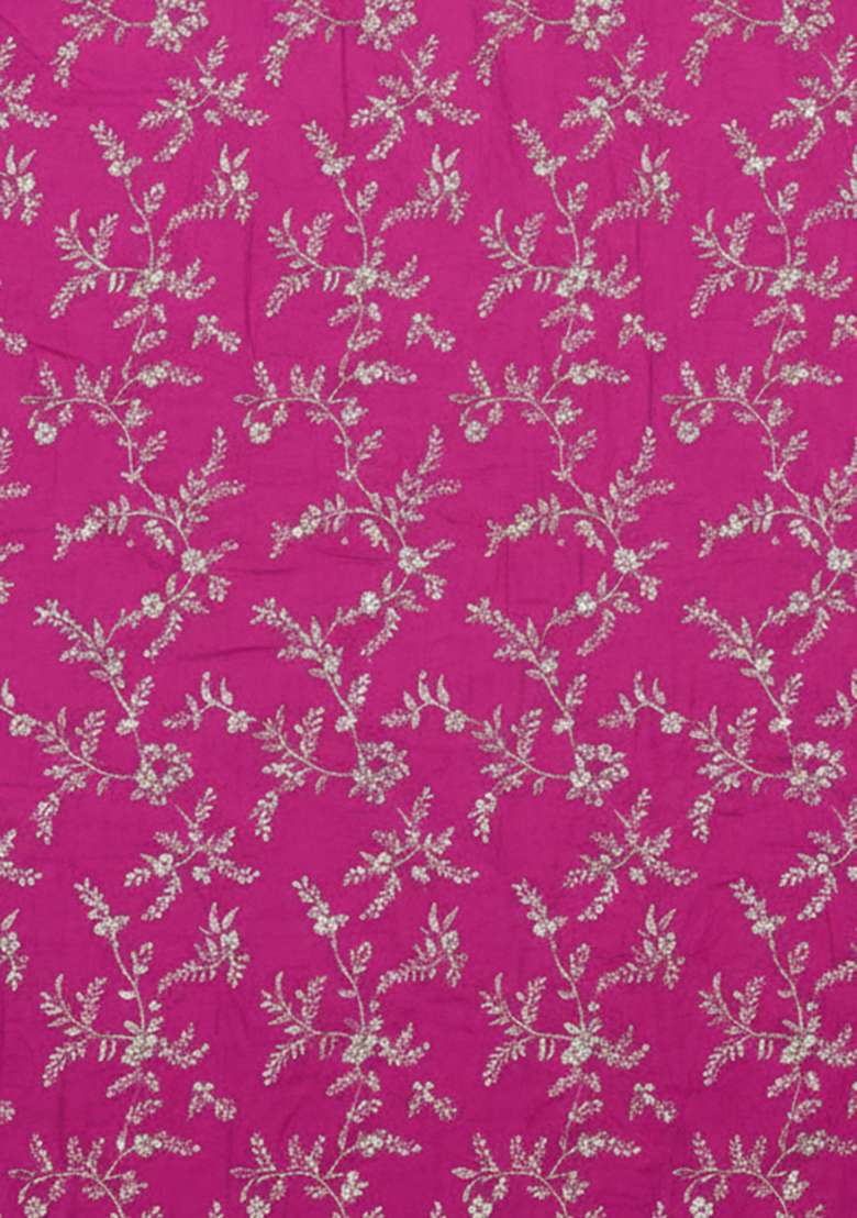 Pink Embroidered Crepe Sharara Set - Indya