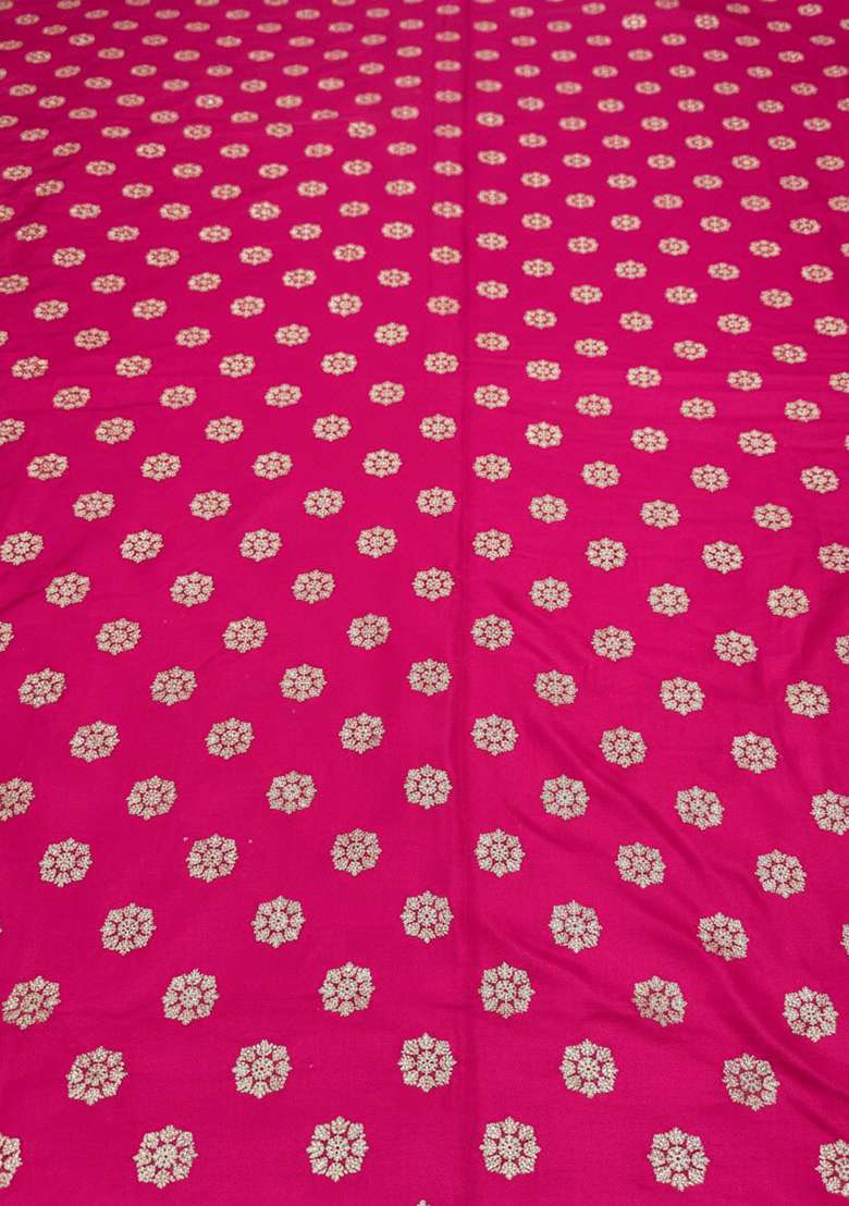 Rani Pink Silk Anarkali With Dupatta - Indya