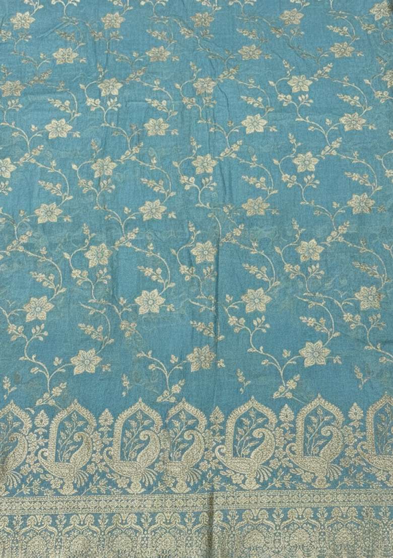 Dusty Blue Tissue Sharara Set - Indya