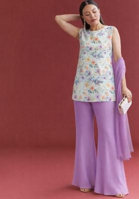 Lavender Georgette Sharara Set