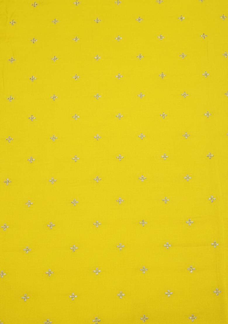Yellow Embroidered Organza Sharara Set - Indya