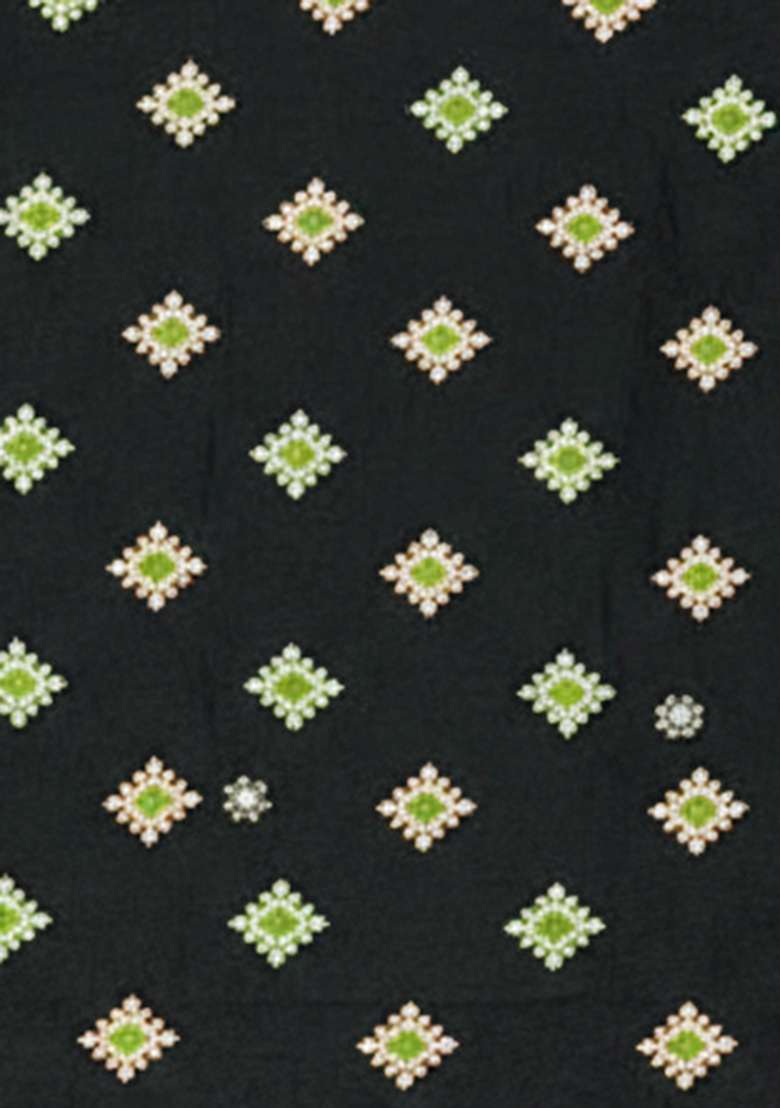 Black Printed Chinon Co Ord Set - Indya