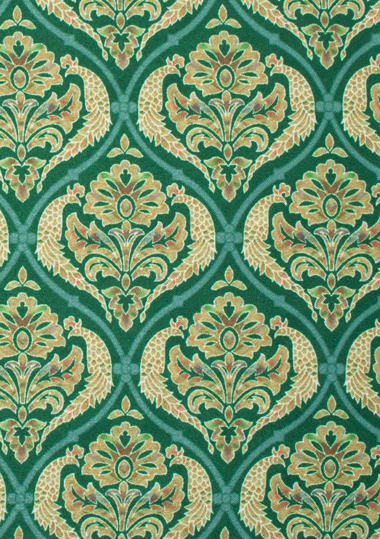 Bottle Green Floral Print Crepe Sharara Set - Indya