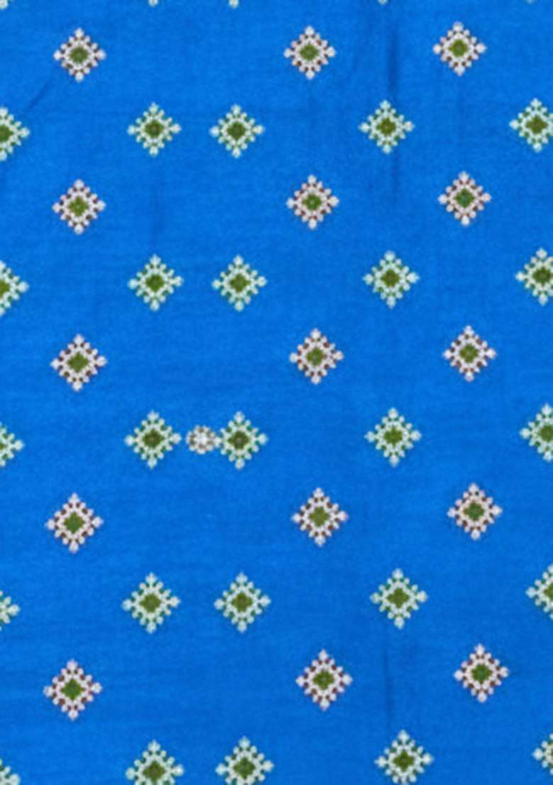 Royal Blue Embroidered Chinon Sharara Set - Indya