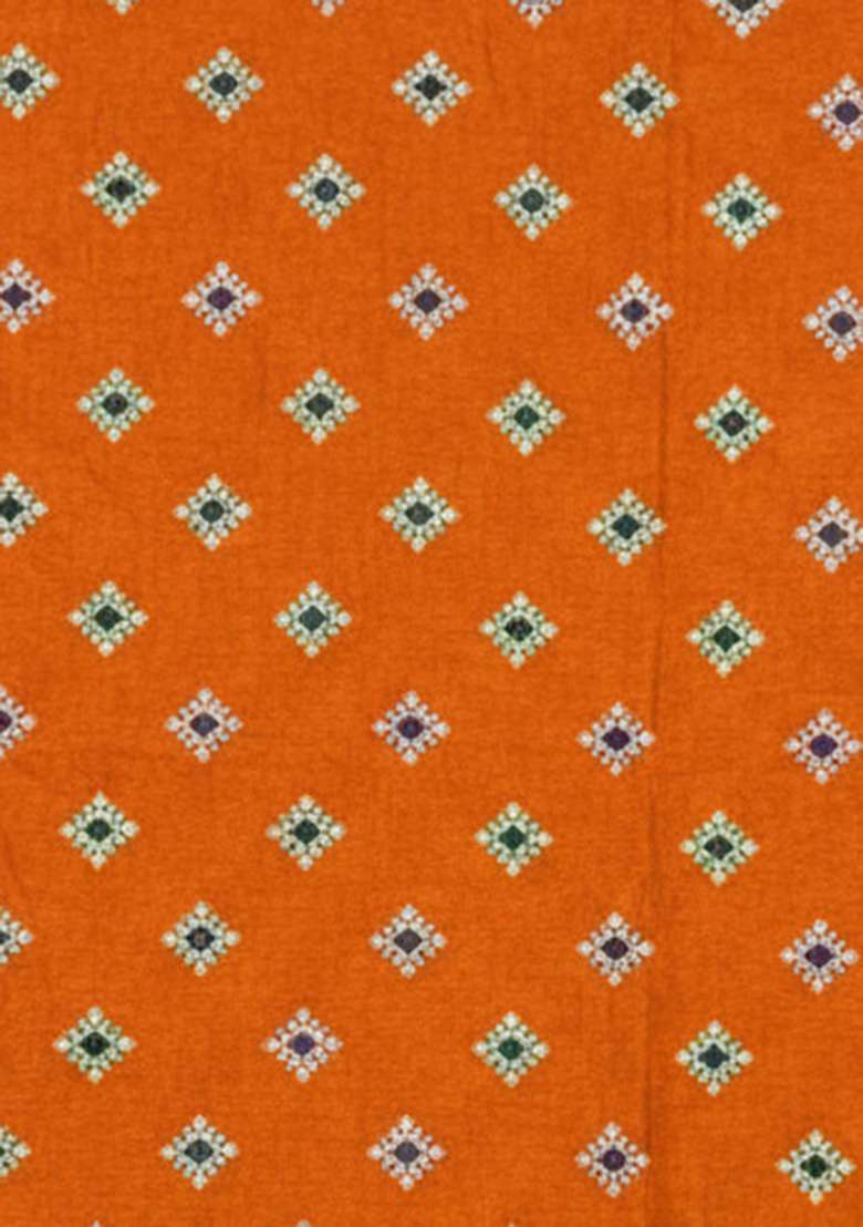 Orange Embroidered Chinon Sharara Set - Indya