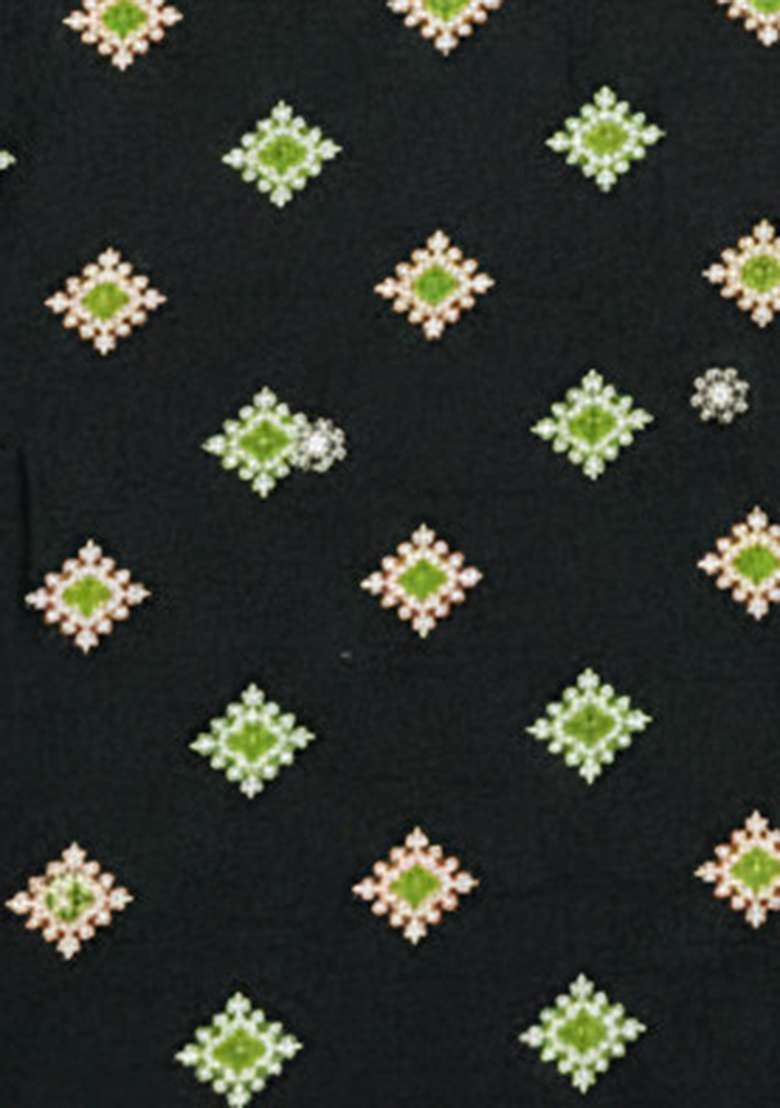 Black Embroidered Chinon Sharara Set - Indya