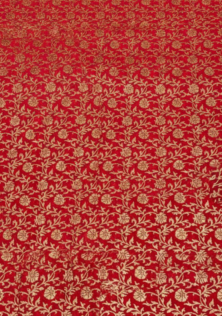 Red Printed Silk Blend Straight Kurta Set - Indya